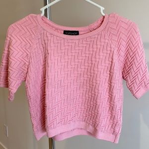 Top shop Pink Knit crop sweater US 2